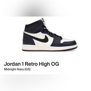 Jordan 1 Retro High OG Midnight Navy and White